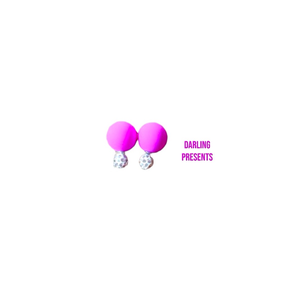 Crystal Double Sided Earrings Women Color Purple